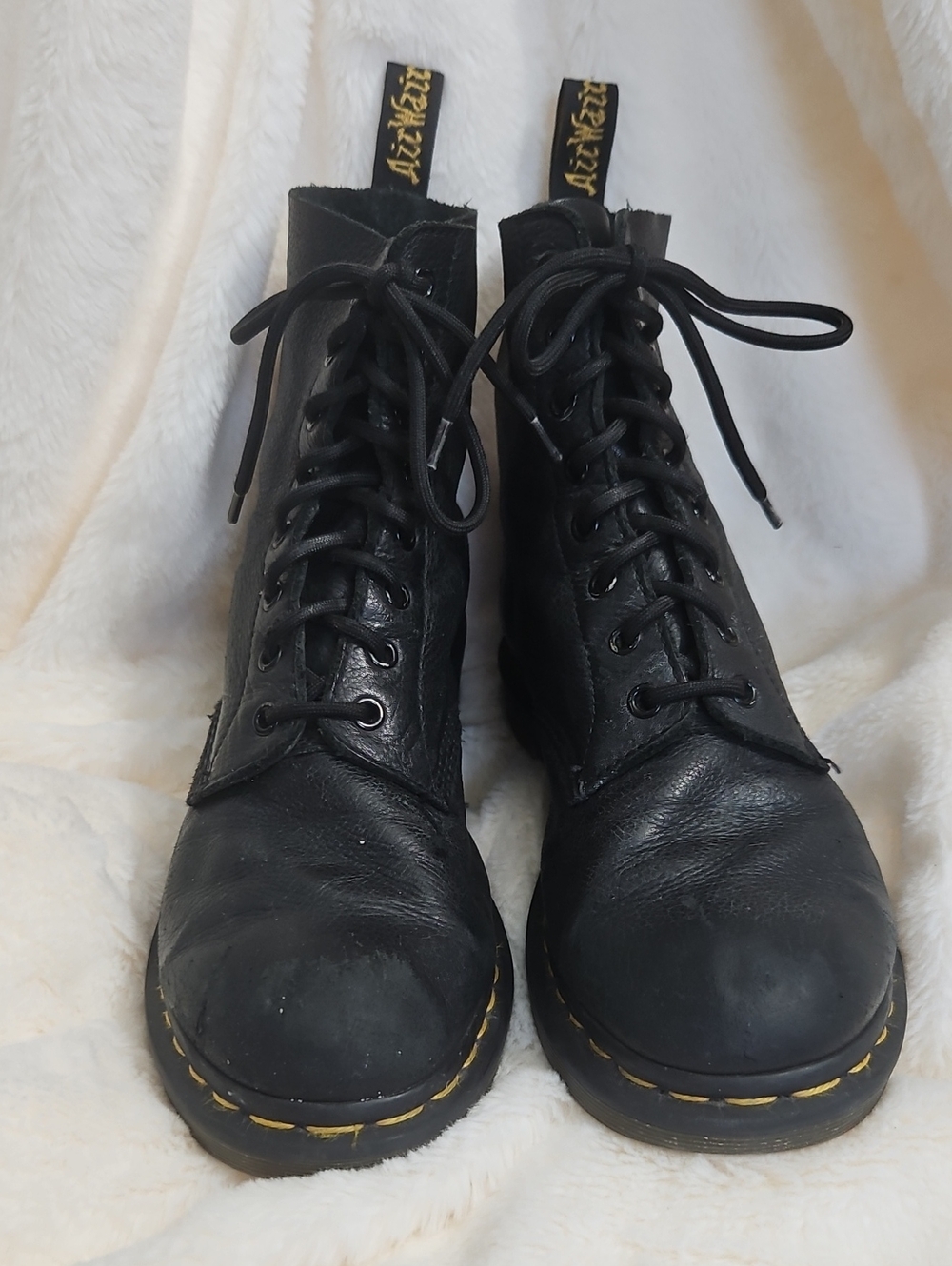 Dr. Martens Pascal 8-Eye Boots Black Pebbled Leather Women's EU 42 US 10